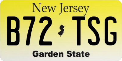 NJ license plate B72TSG