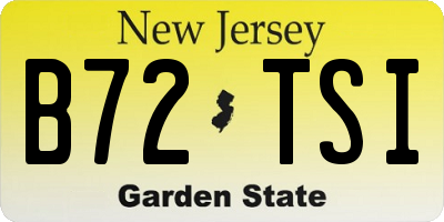 NJ license plate B72TSI