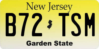 NJ license plate B72TSM