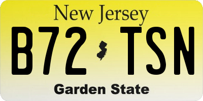 NJ license plate B72TSN