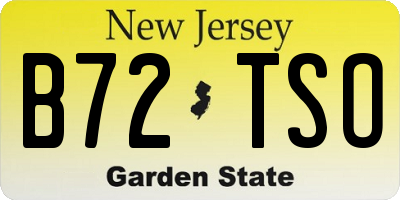 NJ license plate B72TSO