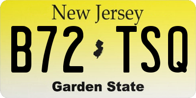 NJ license plate B72TSQ