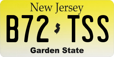NJ license plate B72TSS