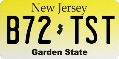 NJ license plate B72TST