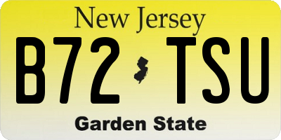 NJ license plate B72TSU