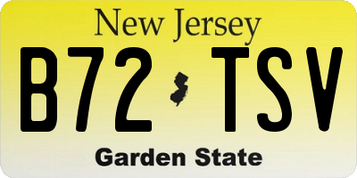 NJ license plate B72TSV