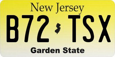 NJ license plate B72TSX