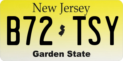 NJ license plate B72TSY