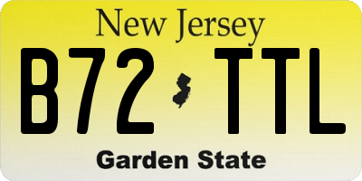 NJ license plate B72TTL