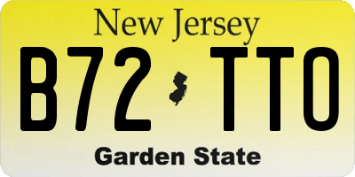 NJ license plate B72TTO