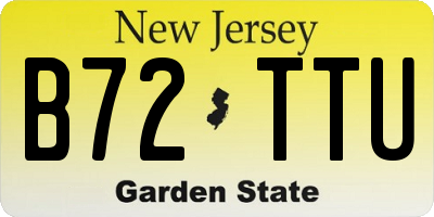NJ license plate B72TTU