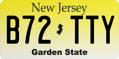 NJ license plate B72TTY