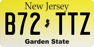 NJ license plate B72TTZ