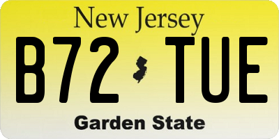 NJ license plate B72TUE