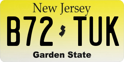 NJ license plate B72TUK