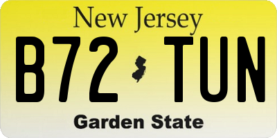 NJ license plate B72TUN