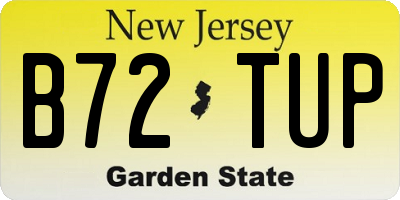 NJ license plate B72TUP