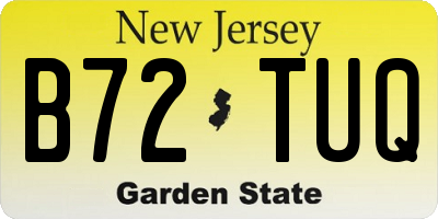 NJ license plate B72TUQ