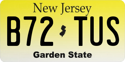 NJ license plate B72TUS