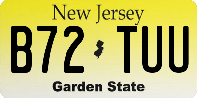 NJ license plate B72TUU