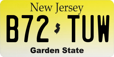 NJ license plate B72TUW
