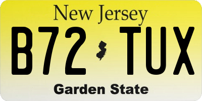 NJ license plate B72TUX
