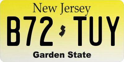 NJ license plate B72TUY