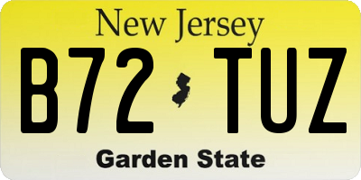 NJ license plate B72TUZ