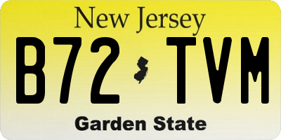 NJ license plate B72TVM