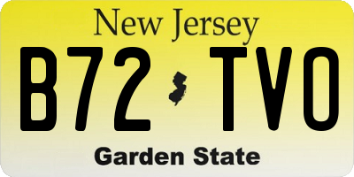 NJ license plate B72TVO