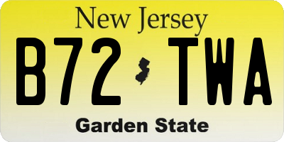NJ license plate B72TWA