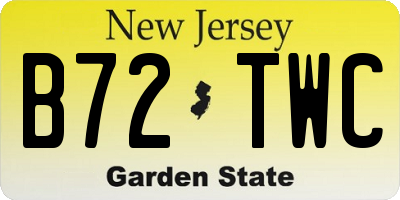 NJ license plate B72TWC