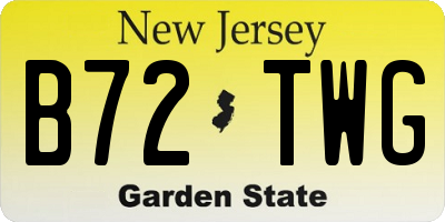 NJ license plate B72TWG