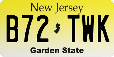 NJ license plate B72TWK