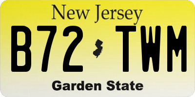 NJ license plate B72TWM