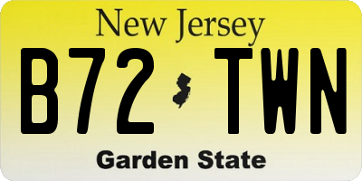 NJ license plate B72TWN