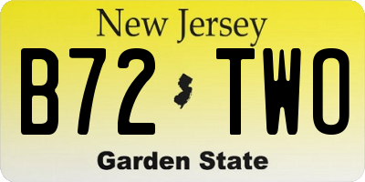 NJ license plate B72TWO