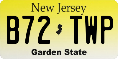NJ license plate B72TWP