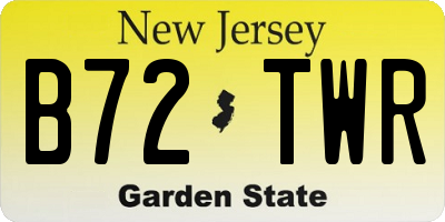 NJ license plate B72TWR