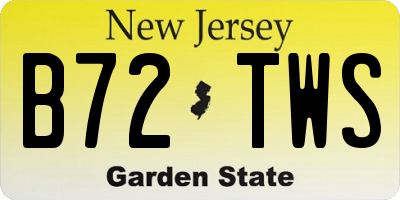 NJ license plate B72TWS