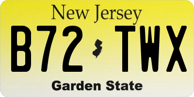 NJ license plate B72TWX
