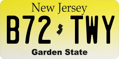 NJ license plate B72TWY