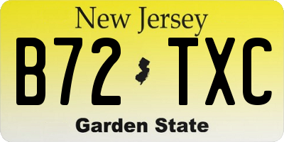 NJ license plate B72TXC