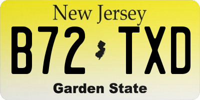 NJ license plate B72TXD