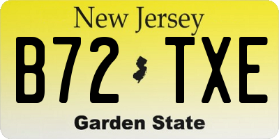 NJ license plate B72TXE