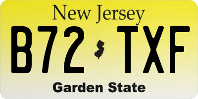 NJ license plate B72TXF