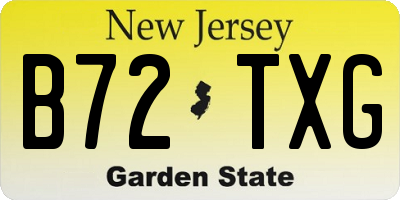 NJ license plate B72TXG