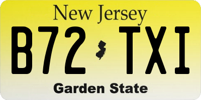 NJ license plate B72TXI