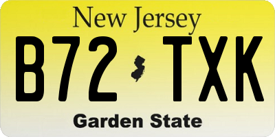NJ license plate B72TXK