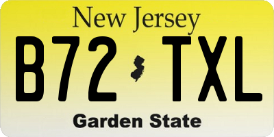 NJ license plate B72TXL